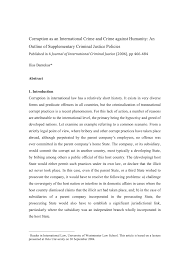 Pdf Corruption As An International Crime And Crime Against Humanity An Outline Of Supplementary Criminal Justice Policies