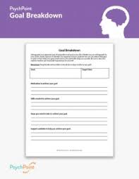 On the worksheet provided, students should work independently to recap and goals of current class: Therapy Goals Worksheet Psychpoint