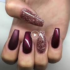 ballerina nagel gel matt glitzer bordeaux dunkelrot nails design nailart ballerina nagel nagel gel trendige nagel
