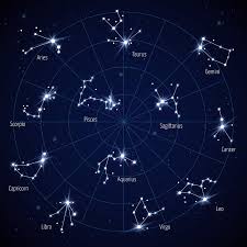 Vector Sky Star Map With Constellations Stars By Microvector Constellation Map Constellations Star Map