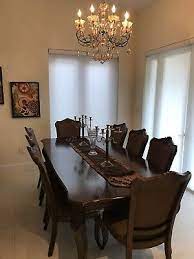 Its clear glass top allows the dramatic cylindrical metal base to be fully visible. Bernhardt Dining Room Set In Excellent Condition Ebay