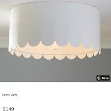 Pottery barn bodhi oversized indoor/outdoor ribbed glass replacement shade. Pottery Barn Kids Other Pottery Barn White Scalloped Ceiling Light Poshmark