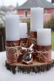 adventskranz mal anders mit blechdosen elch sternen wood veneer adventskranz basteln adventskranz blechdosen