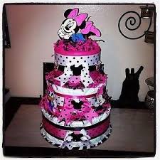 Minnie mouse baby shower expecting your baby during winter? Minnie Mouse Diaper Cake Baby Shower Or Birthday