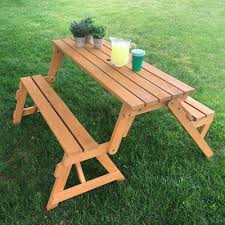 Freeport Park Broseley Solid Wood Picnic Table In 2020 Wooden Picnic Tables Picnic Table Solid Wood Table Tops