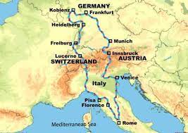 Map of switzerland austria region in switzerland austria with cities locations streets rivers lakes mountains and landmarks. Germany Italy Switzerland And Austria European Motorhome Tours Italien Urlaub Freiburg Innsbruck