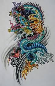 Insirations from chinese tattoo artist: Colorful Traditional Chinese Dragon Tattoo Design