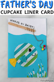There are craft ideas that use paper, paint, printables, and more that kids of all ages will enjoy making. Cute Diy Father S Day Card Fish Cupcake Liner Craft Feeling Nifty Ikan Pola