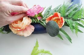 In this video, i will show you how i created these large z gallerie inspired foam flowers for my home. Stunning Navy And Pink Tropical Flower Wreath