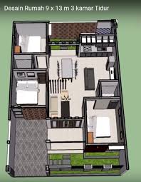 Desain rumah minimalis 3 kamar ukuran 7×9 meter. Desain Rumah Sederhana Tapi Tampil Megah Dengan Ukuran 9 X 13 M Terdapat 3 Kamar Tidur Homeshabby Com Design Home Plans Home Decorating And Interior Design