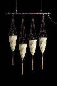 A lovely collection of italian garden or outdoor lighting. Cesendello Silk Lamp On A Rod Fortuny
