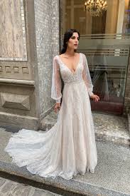 Charming floor length tulle wedding party dress,exquisite high collar lace prom dress,702 from muttie dresses. Long Sleeve Eddy K Bridal Gowns Designer Wedding Dresses 2022