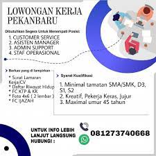Maybe you would like to learn more about one of these? Lowongan Kerja Pekanbaru Tamatan Sma Terbaru Kami