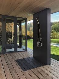 Dusche Einer Aussensauna Outdoor Sauna Sauna House Natural Swimming Ponds