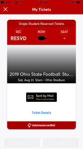 Cant View All Of My Tickets On Ohio State Buckeyes App I