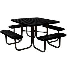 Unbranded Portable Black Diamond Commercial Park Square Picnic Table Lc5251 Black The Home Depot In 2020 Picnic Table Square Tables Park Square