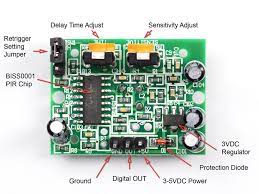 The sensor unit uses a 9v alkaline battery (suggest using a 9 volt lithium battery), and the alarm unit uses three c alkaline batteries. Overview Pir Motion Sensor Adafruit Learning System