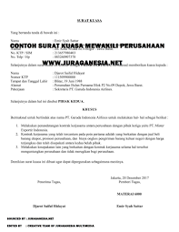 Contoh Surat Kuasa Pengambilan Barang Impor Surat Pengunduran Diri Surat Surat Kuasa