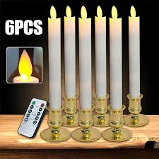 6x Electric Led Candles Flickering Flameless Battery Candle Light Remote Xmas For Sale Online