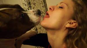 Woman kiss dog porn