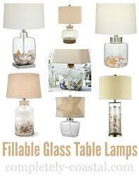 Fillable Glass Table Lamps Beach Shell Jar Lamps More Glass Table Lamp Beach Lamps Shell Lamp