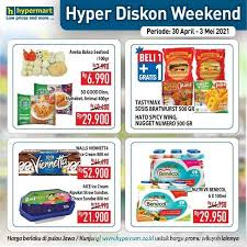 Katalog hypermart terbit 2minggu sekali dengan masa waktu promo 14 hari untuk setiap promonya. Simak Promo Jsm Hypermart 1 Mei 2021 Diskonan Akhir Pekan