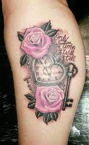 50 Trendy Tattoo Rose Clock Beautiful Tattoos Trendy Tattoos Girly Tattoos