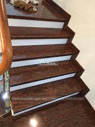 Cầu Thang Đá Đỏ Mắt Cáo - Đá Hoa Cương Chất Lượng Cao