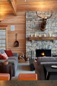 The big overhanging hip roofs with cedar. Cabin Fireplace Houzz
