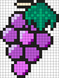 Grapes Perler Bead Pattern Bead Sprite Point De Croix Cuisine Pixel Art Nourriture Pixel Art Facile Et Modele Dessin Pixel