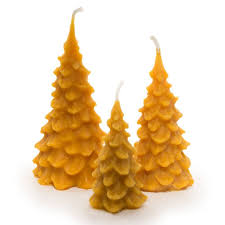 Christmas Tree Set Set Of 3 Beeswax Candles Made From Pure Beeswax