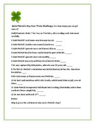 Patrick's day facts aren't true. Saint Patrick S Day Fun Trivia Challenge By House Of Knowledge And Kindness