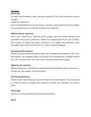 Maybe you would like to learn more about one of these? Forum Moderator Docx Script For Moderator Before Presentation Greeting Ladies And Gentlemen May I Have Your Attention The Forum Is About To Begin Course Hero