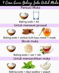 Soda kue (baking soda) adalah natrium bikarbonat murni 100% atau sodium bikarbonat yang membutuhkan asam dan cairan agar aktif dan membantu makanan yang dipanggang mengembang. 4 Cara Mudah Membersihkan Wajah Muka Mamadil Sabah Hq Facebook