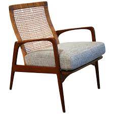 vintage danish teak and cane lounge chair 1stdibs com vintage lounge chair chair wooden armchair