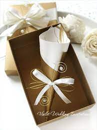 10 Boxed Handmade Wedding Invitation Scrolls Gold Ivory Ribbon Invitations And Handmade Wedding Invitations Scroll Wedding Invitations Box Wedding Invitations