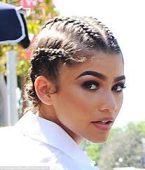 Zendaya Rocks Cornrows And A Silver Mini Skirt At Glamour Luncheon Cornrows Natural Hair Natural Hair Braids Cornrows Short Hair