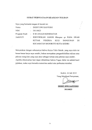 Pernyataan tersebut dapat dituangkan dalam contoh surat pernyataan keaslian skripsi / tugas akhir. Judul Proposal Analis Kesehatan Lukisan
