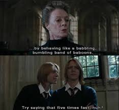 133 harry potter sayings and phrases. Professor Mcgonagle Fun With Alliteration Harry Potter Series Harry Potter Funny Fred And George Weasley