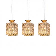 The rose gold finish of this mini pendant makes it the perfect solution when updating your space with modern design trends. Kitchen Pendant Lights Crystal With 35 5 Adjustable Hanging Cord Sliver Square Ceiling Lights With Clear Crystal Modern Gold Silver Hl509722 Buy At The Price Of 70 34 In Beautifulhalo Com Imall Com