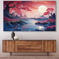Tablou Canvas-Apus de Soare, Ilustratie – The Print Studio