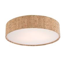 Decorative Ceiling Trim For Recessed Lights With Cork Drum Shade