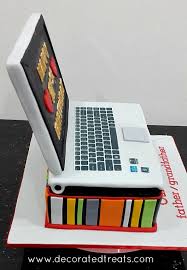 Illustration of birthday party event celebration with cake on laptop. Laptop Cake For 71st Birthday A Decorating Tutorial Decorated Treats