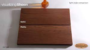 Besides the interior walls and ceilings, the satin finish can also be used outside due to its more resilient nature. Visualizing Sheen In Showplace Cabinetry For The Home Youtube