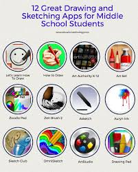 12 Great Drawing And Sketching Apps For Middle School Students Middle School Student Graphic Design Lessons Middle School