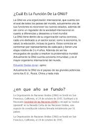 Onu ✓ te explicamos qué es la onu, el origen y la historia de esta organización internacional. Cual Es La Funcion De La Onu By Patogamer75 Issuu