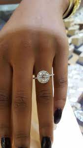 Thin Halo Around A 2 Carat Round Diamond Thin Shank Engagement Ring 18kt White Gold Dream Engagement Rings Engagement Rings Wedding Rings