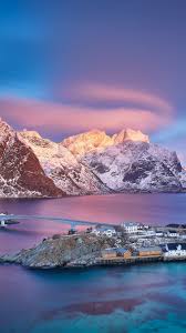 Macrumors attracts a broad audience of both consumers and professionals interested in the latest technologies and products. Norway Lofoten Islands Village Sea Mountains Snow Dusk 750x1334 Iphone 8 7 6 6s Wallpaper Background Picture Image