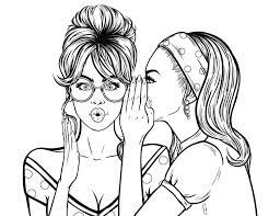 Pin by lexis rowley on cute bff drawings best friend drawings. Pin On Mode Femme Personnage Women Adult Coloring Page Free