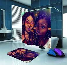 Sara Nell Shower Curtain Afro Black Mom And Daughter Afri Https Www Amazon Com Dp B07k1ktl Girl Bathroom Decor Girls Shower Curtain African Shower Curtain